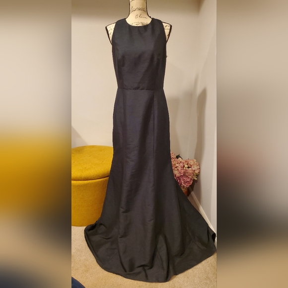 ALFRED SUNG WOMEN'S BLACK OPEN BOW BACK, BALLGOWN PARTY DRESS, SIZE 10. - Picture 2 of 12